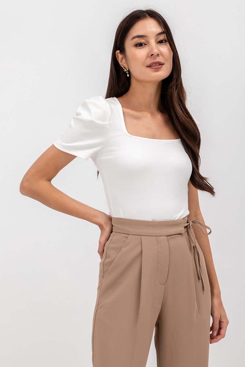 ANYA SIDE RIBBON TIE TAPERED PANTS