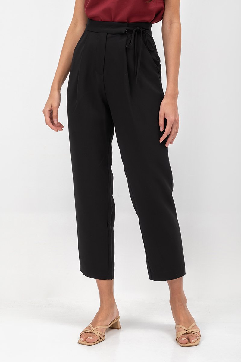 ANYA SIDE RIBBON TIE TAPERED PANTS