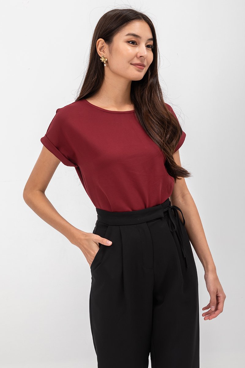 ANYA SIDE RIBBON TIE TAPERED PANTS
