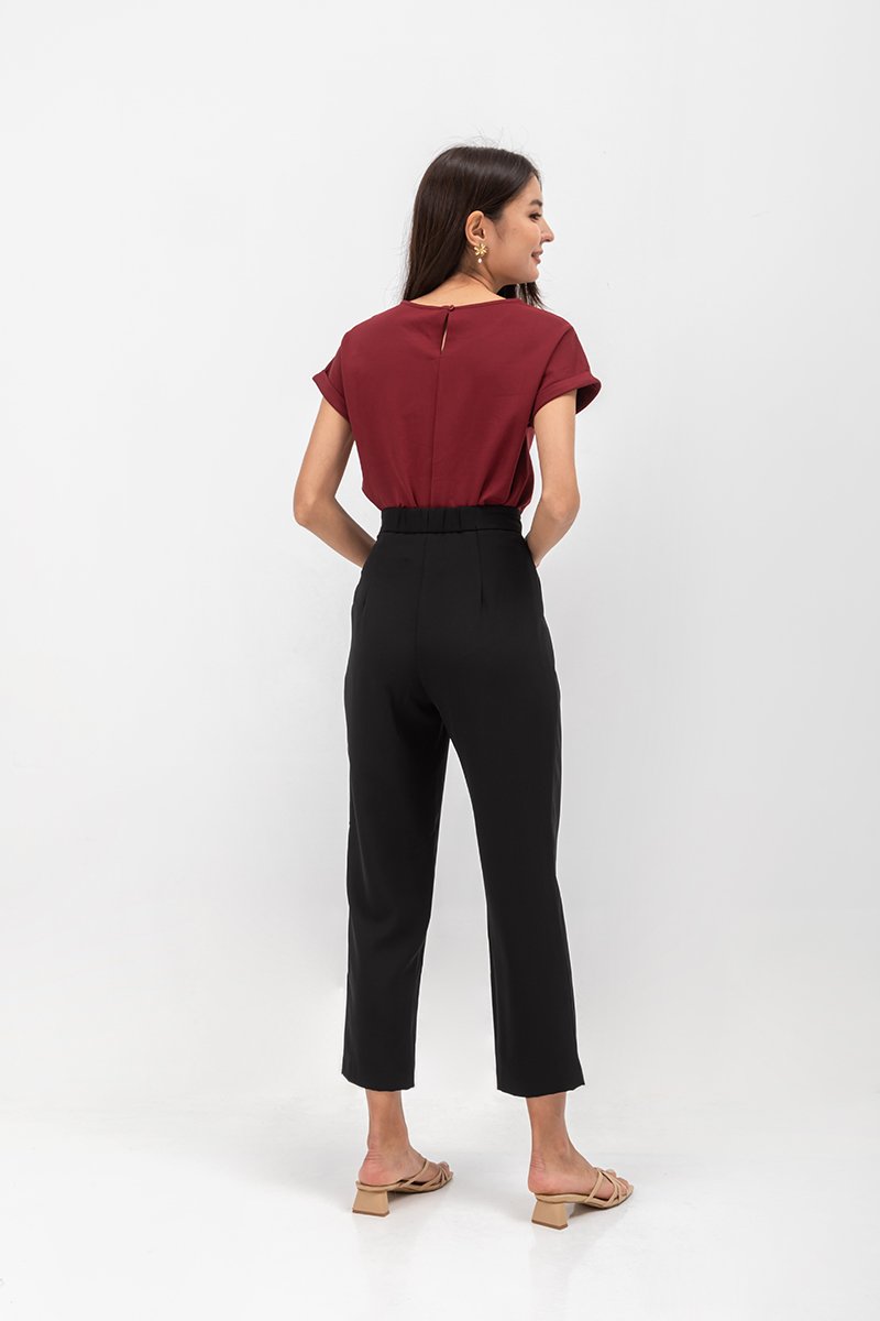ANYA SIDE RIBBON TIE TAPERED PANTS