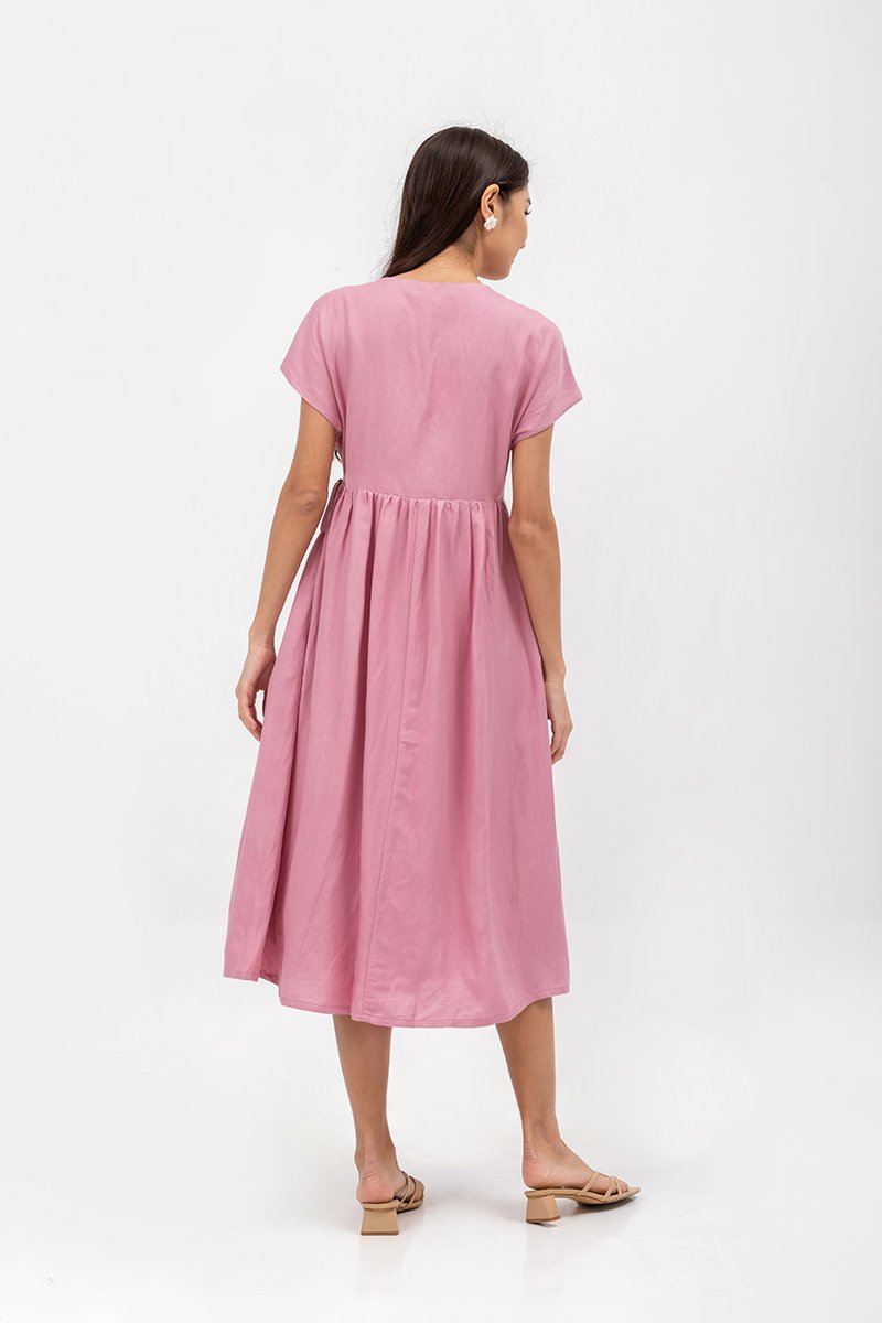 EMRY LINEN WRAP MAXI DRESS
