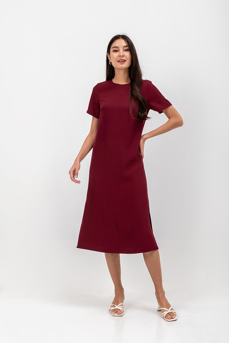 SHAILENE SIDE SLIT MIDI DRESS