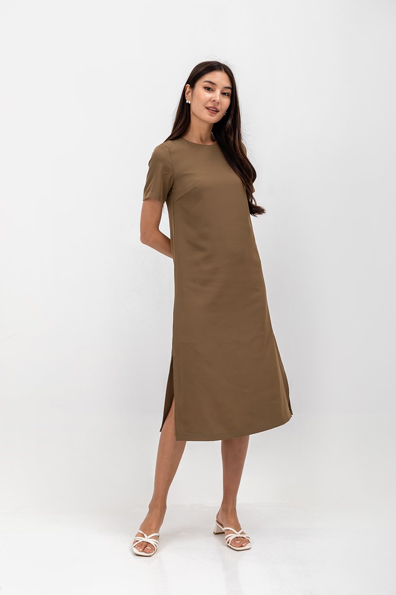 SHAILENE SIDE SLIT MIDI DRESS