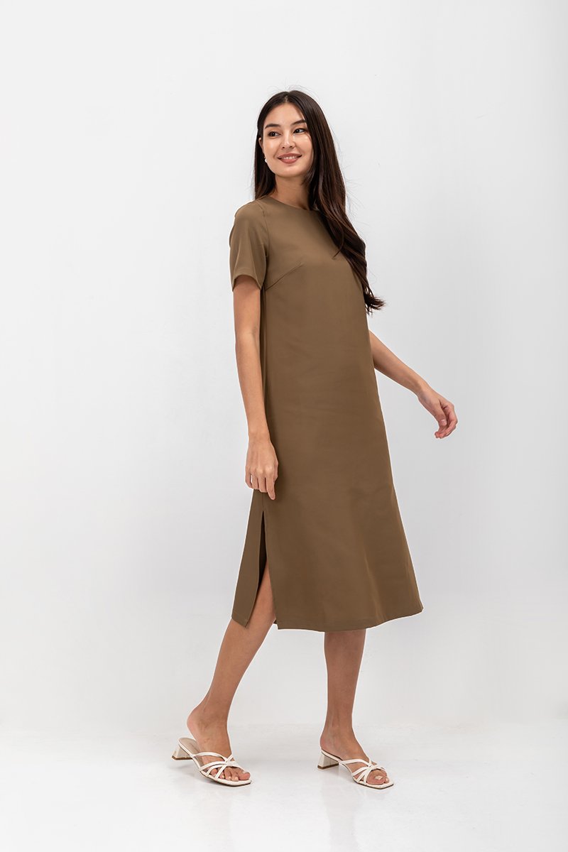SHAILENE SIDE SLIT MIDI DRESS