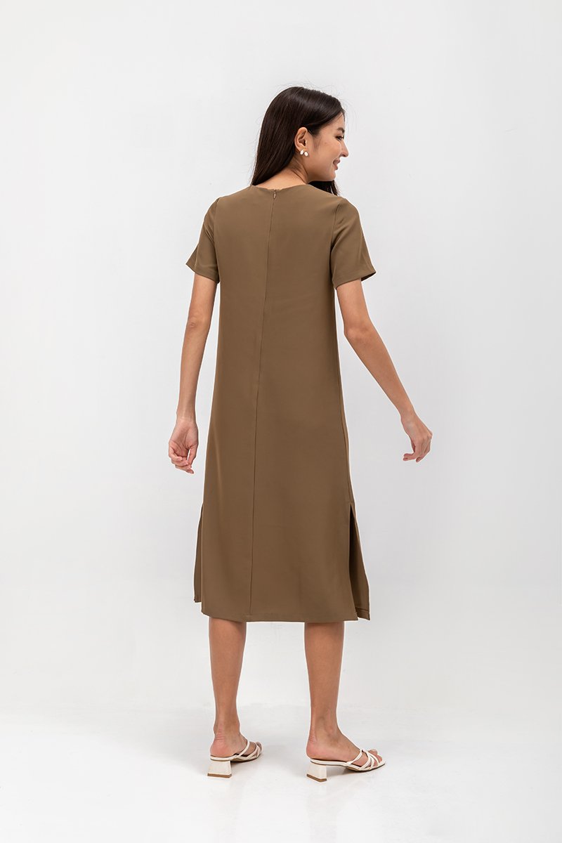 SHAILENE SIDE SLIT MIDI DRESS