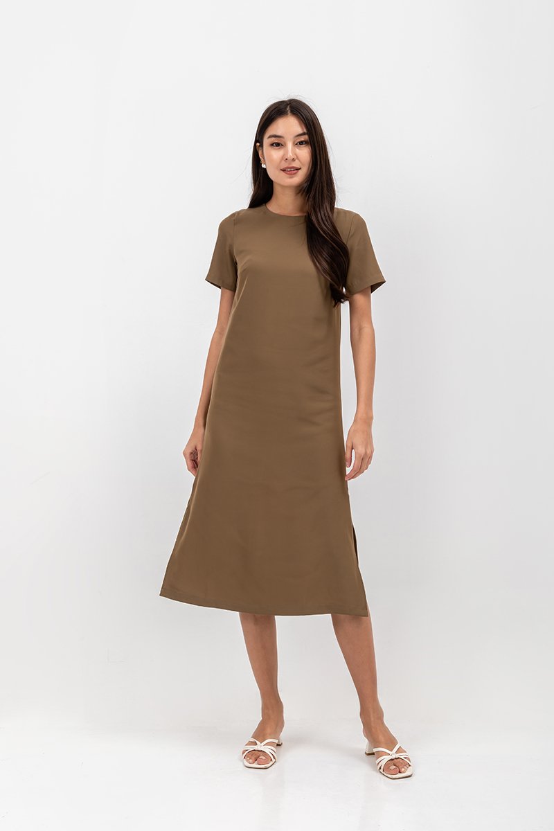 SHAILENE SIDE SLIT MIDI DRESS