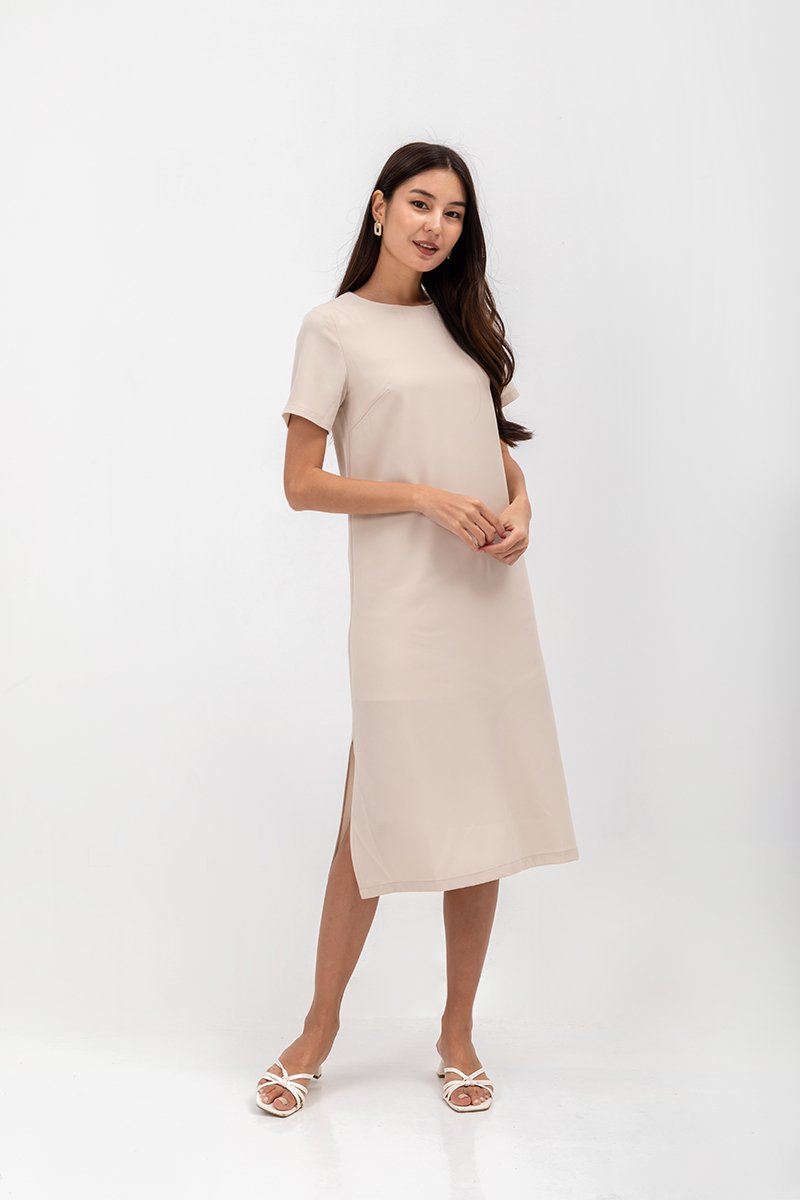 SHAILENE SIDE SLIT MIDI DRESS