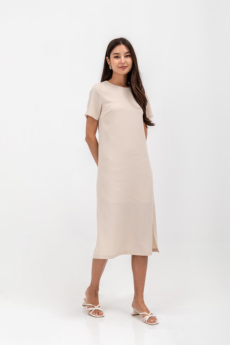 SHAILENE SIDE SLIT MIDI DRESS