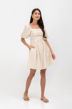 STEPHANIE PLEATED CHEST MINI DRESS