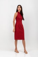 ELVIE LACE SHEATH MIDI CHEONGSAM