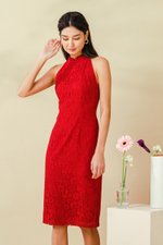ELVIE LACE SHEATH MIDI CHEONGSAM
