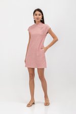 OVIDIA TEXTURED CAP SLEEVE CHEONGSAM