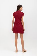 OVIDIA TEXTURED CAP SLEEVE CHEONGSAM