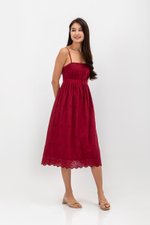 YASMIN EYELET CAMISOLE MIDI DRESS