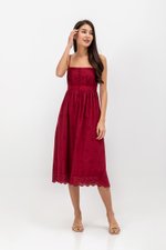YASMIN EYELET CAMISOLE MIDI DRESS