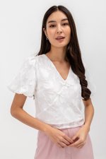 VIOLETTE PUFF SLEEVE FLORAL CHEONGSAM TOP