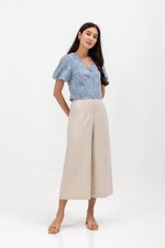 VIOLETTE PUFF SLEEVE FLORAL CHEONGSAM TOP