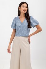 VIOLETTE PUFF SLEEVE FLORAL CHEONGSAM TOP