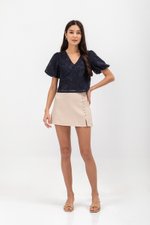 VIOLETTE PUFF SLEEVE FLORAL CHEONGSAM TOP