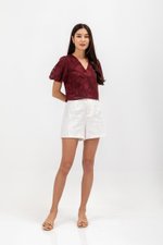 VIOLETTE PUFF SLEEVE FLORAL CHEONGSAM TOP