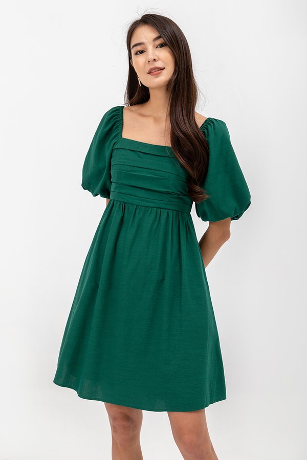 STEPHANIE PLEATED CHEST MINI DRESS