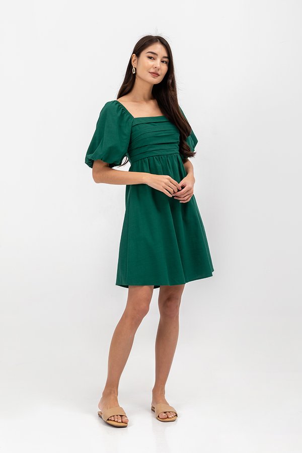 STEPHANIE PLEATED CHEST MINI DRESS