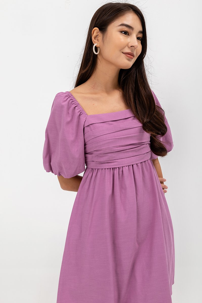 STEPHANIE PLEATED CHEST MINI DRESS
