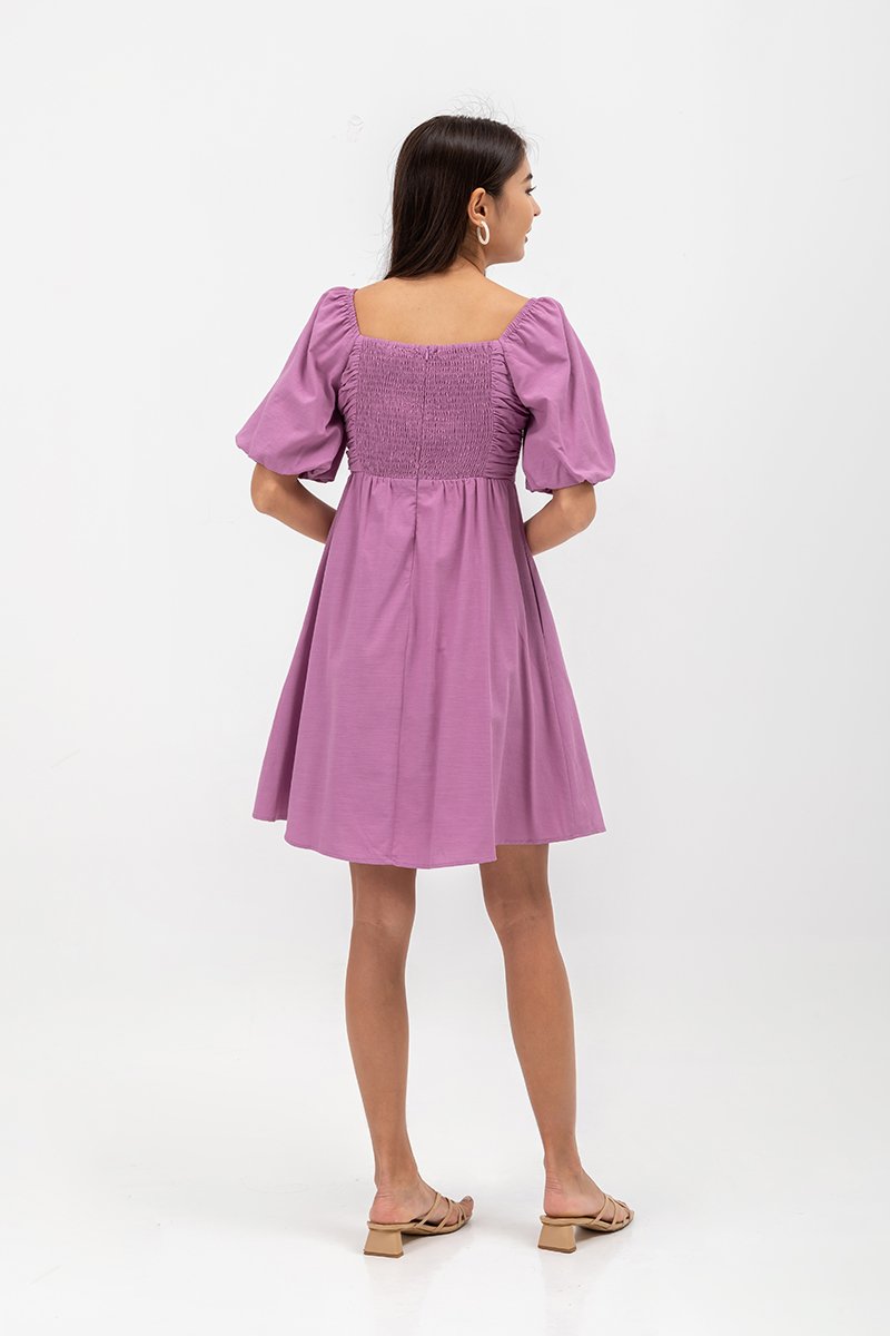 STEPHANIE PLEATED CHEST MINI DRESS