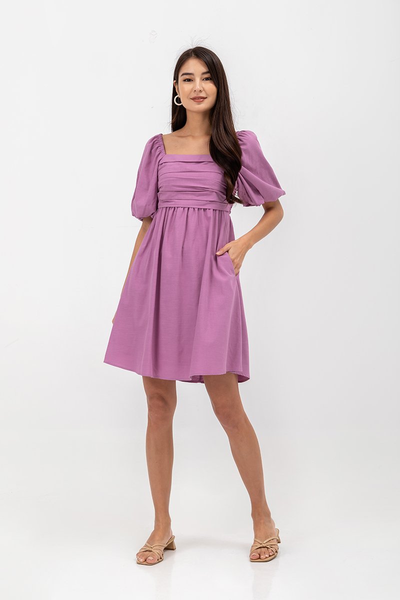STEPHANIE PLEATED CHEST MINI DRESS