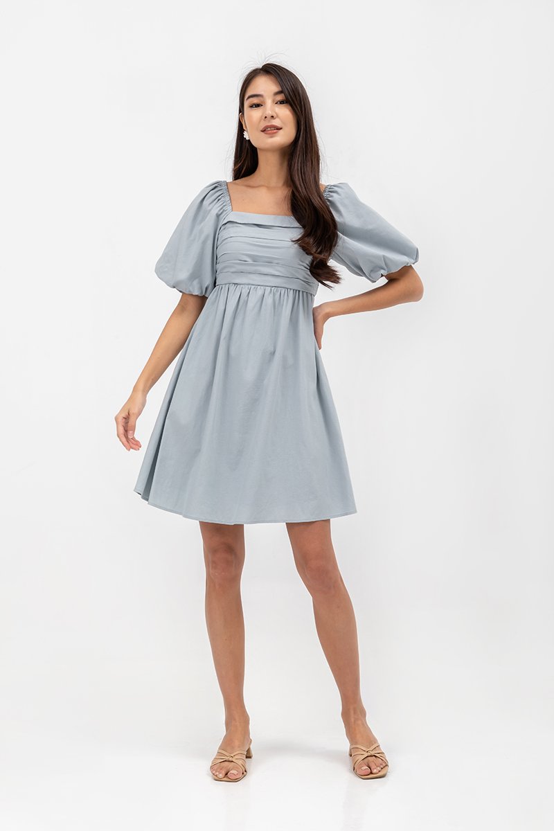 STEPHANIE PLEATED CHEST MINI DRESS