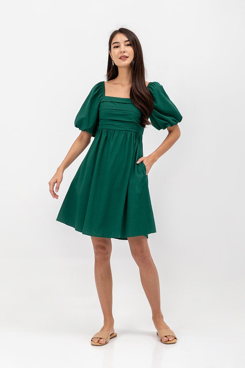 STEPHANIE PLEATED CHEST MINI DRESS