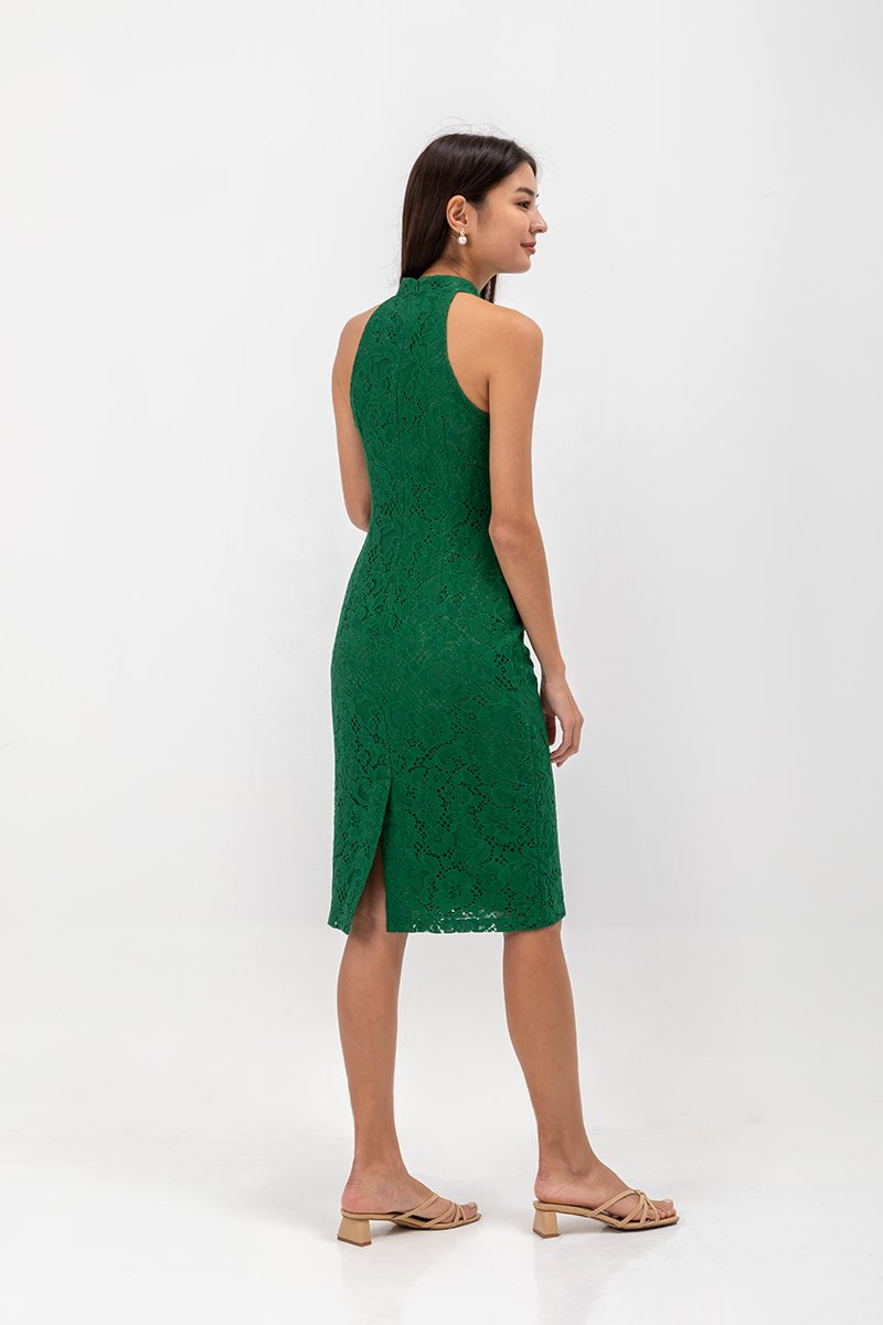 ELVIE LACE SHEATH MIDI CHEONGSAM