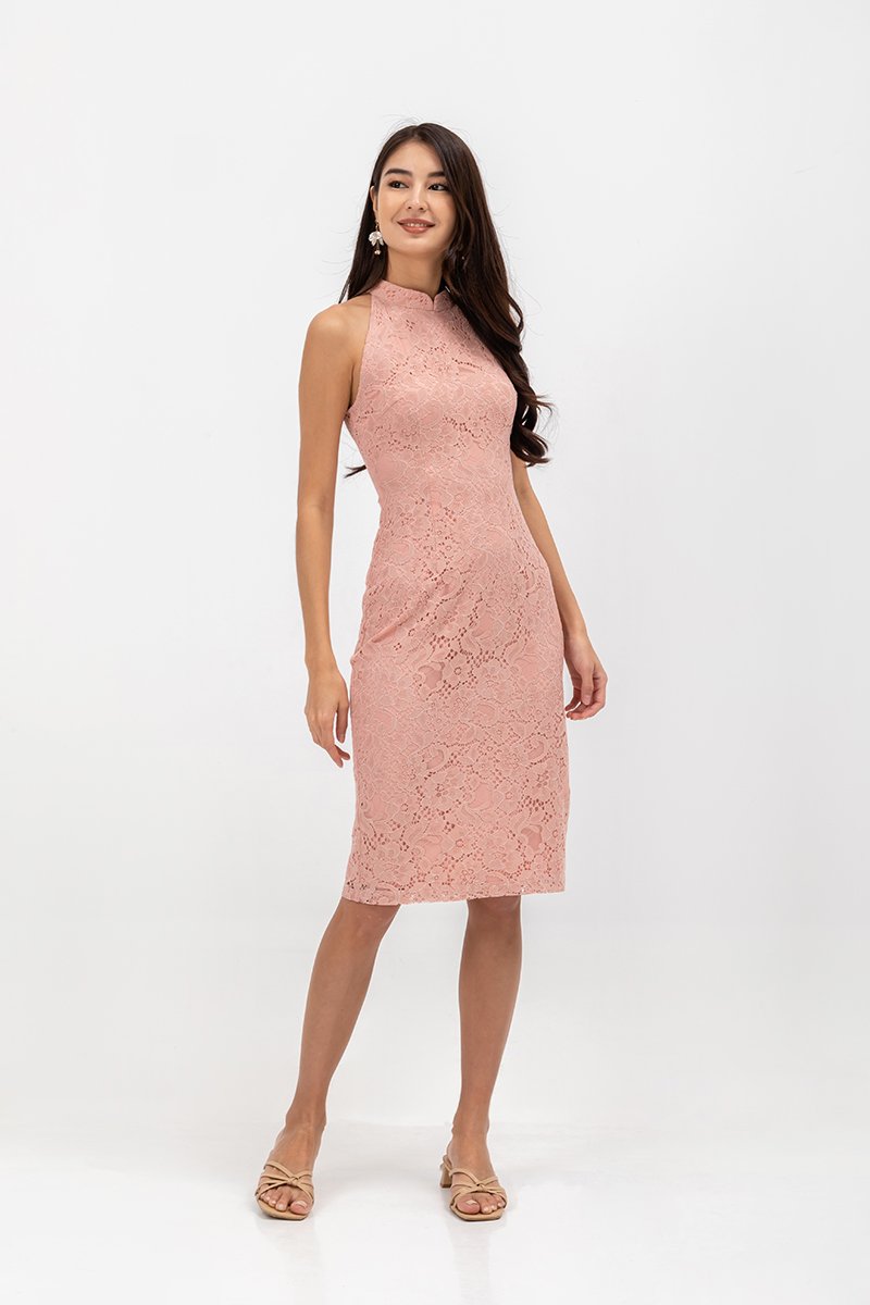 ELVIE LACE SHEATH MIDI CHEONGSAM