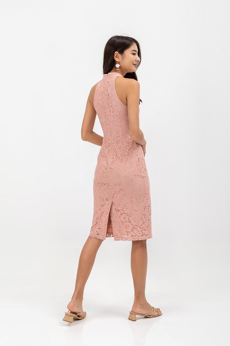 ELVIE LACE SHEATH MIDI CHEONGSAM