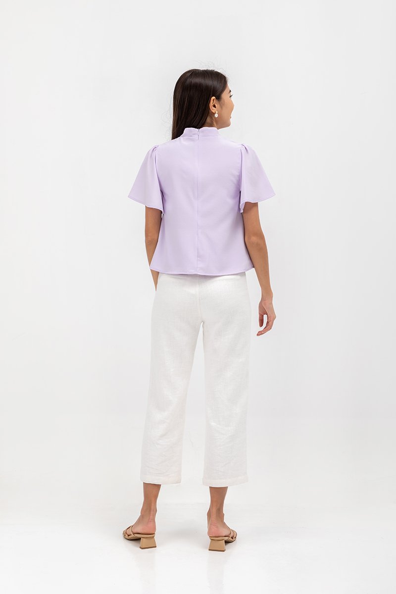KENDALL FLUTTER SLEEVE CHEONGSAM TOP