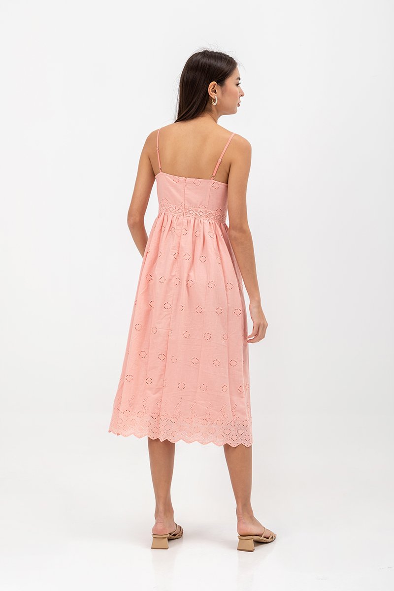 YASMIN EYELET CAMISOLE MIDI DRESS