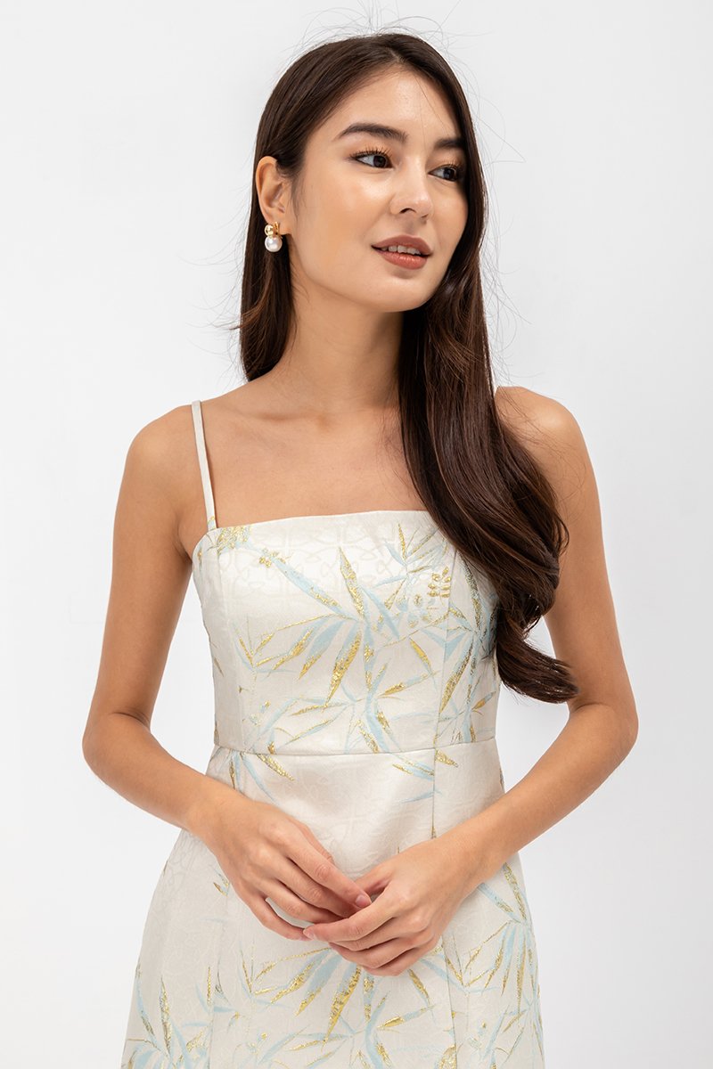 KATIE SPARROW JACQUARD CAMISOLE MINI DRESS