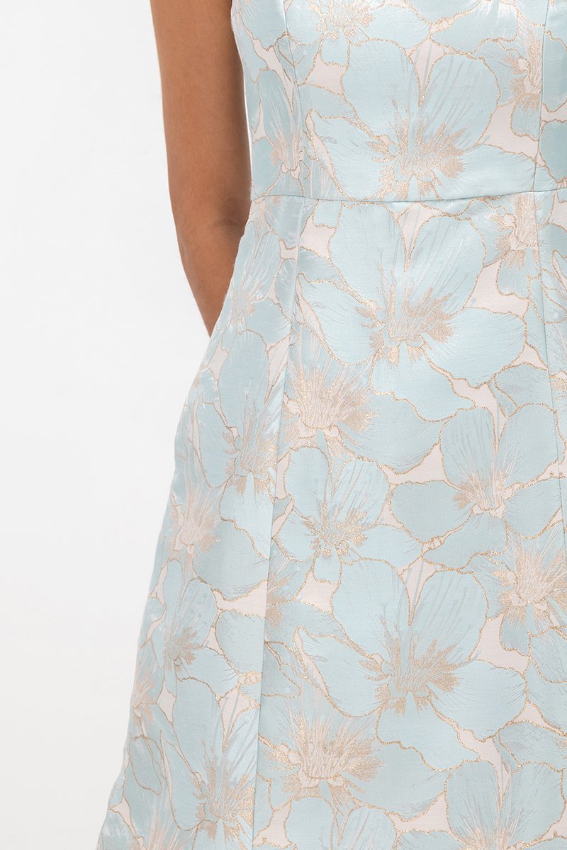 AISLIN FLORAL JACQUARD CAMISOLE MINI DRESS