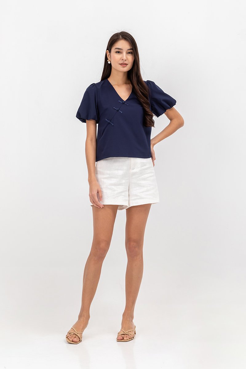 TUVA PUFF SLEEVE CHEONGSAM TOP