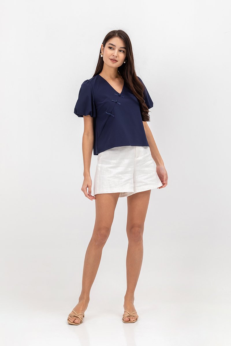 TUVA PUFF SLEEVE CHEONGSAM TOP