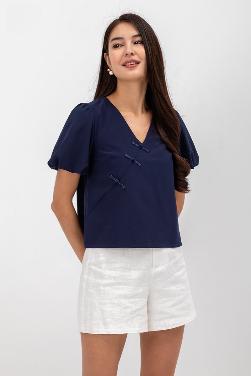 TUVA PUFF SLEEVE CHEONGSAM TOP