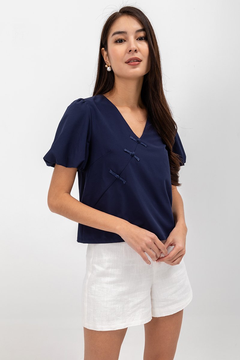 TUVA PUFF SLEEVE CHEONGSAM TOP