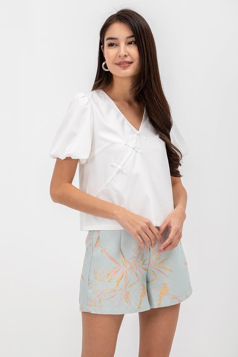 TUVA PUFF SLEEVE CHEONGSAM TOP